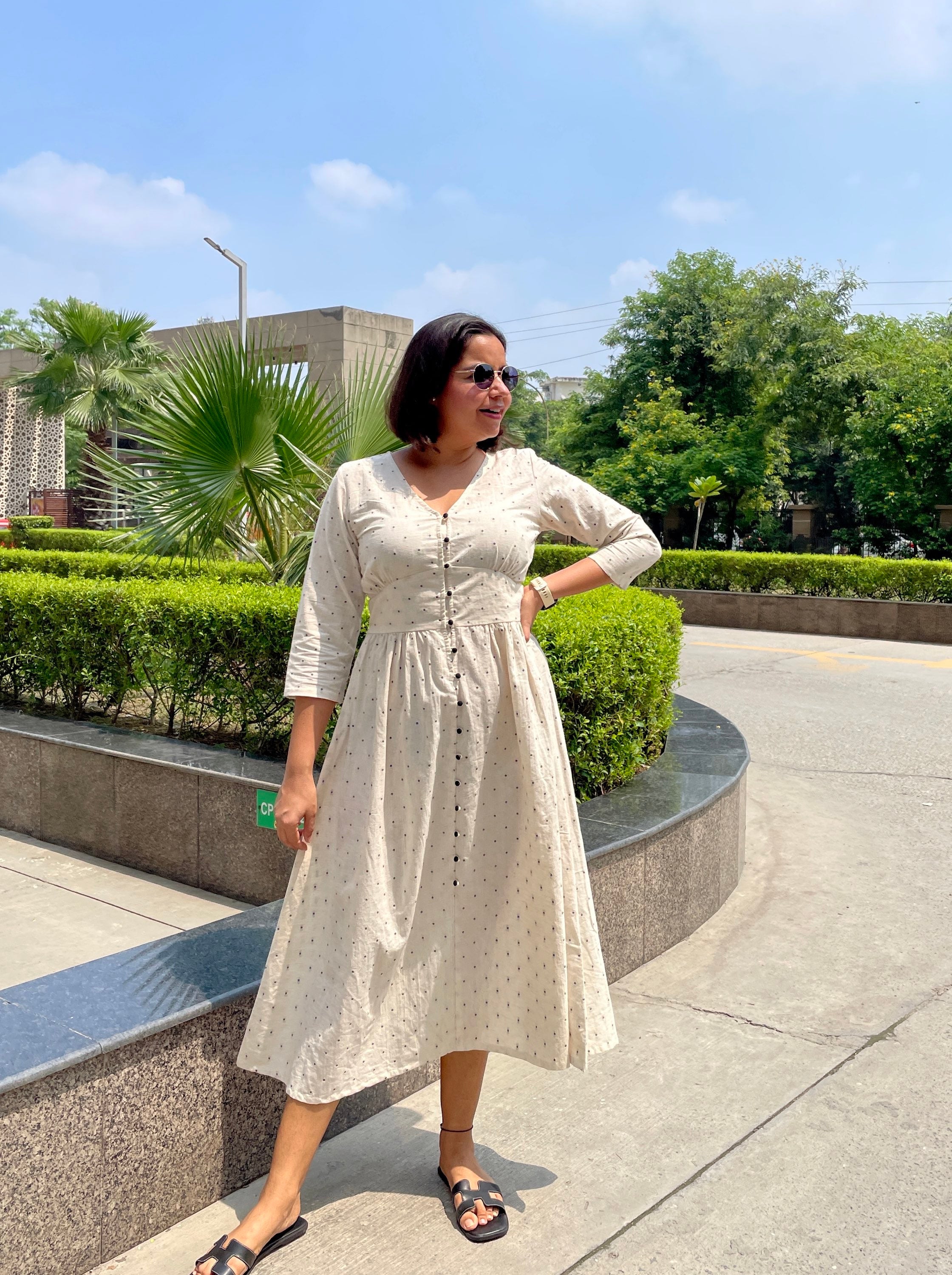 Beige Butta Midi Dress image 2