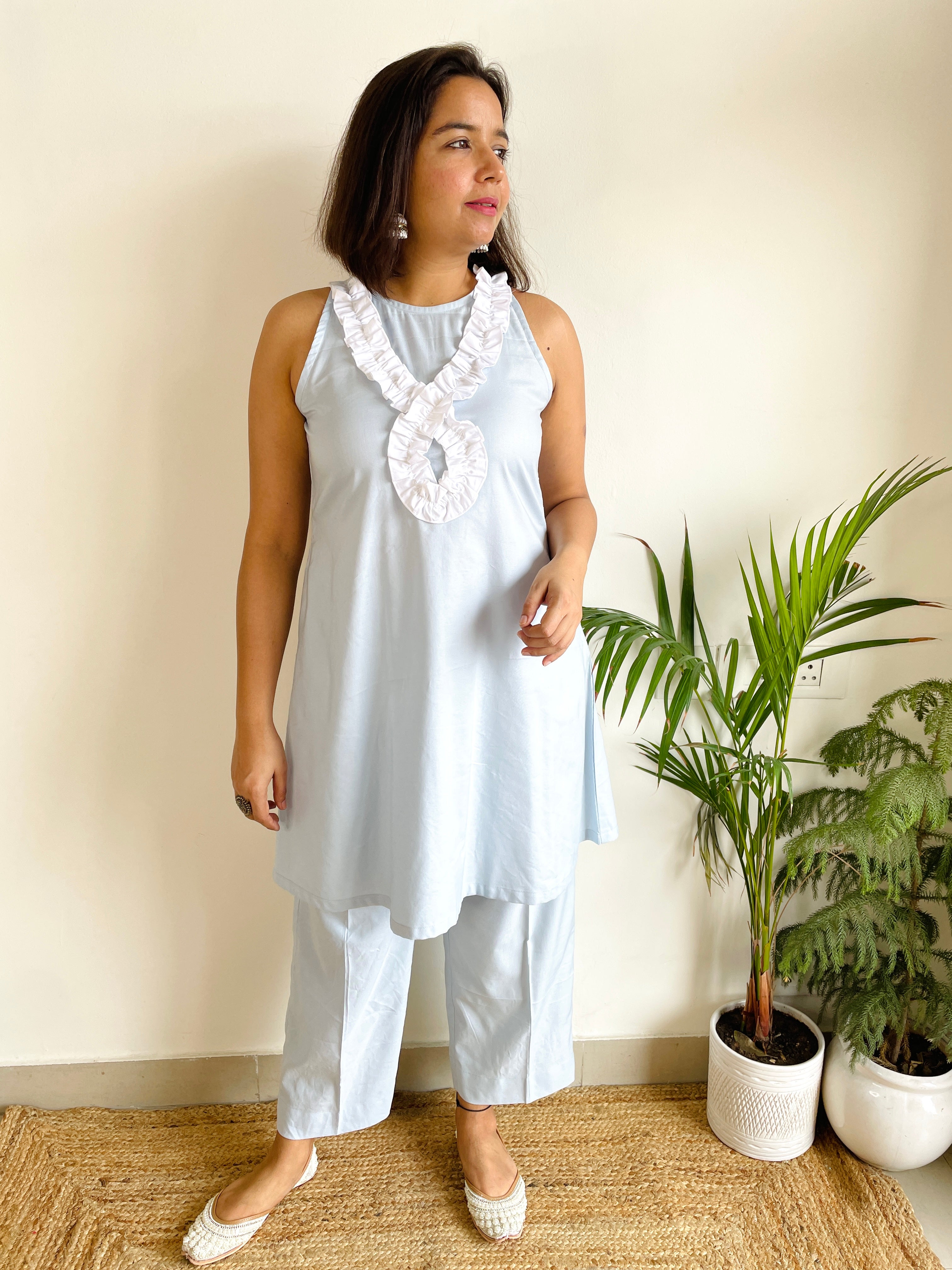 Powder Blue Kurta Set image 3