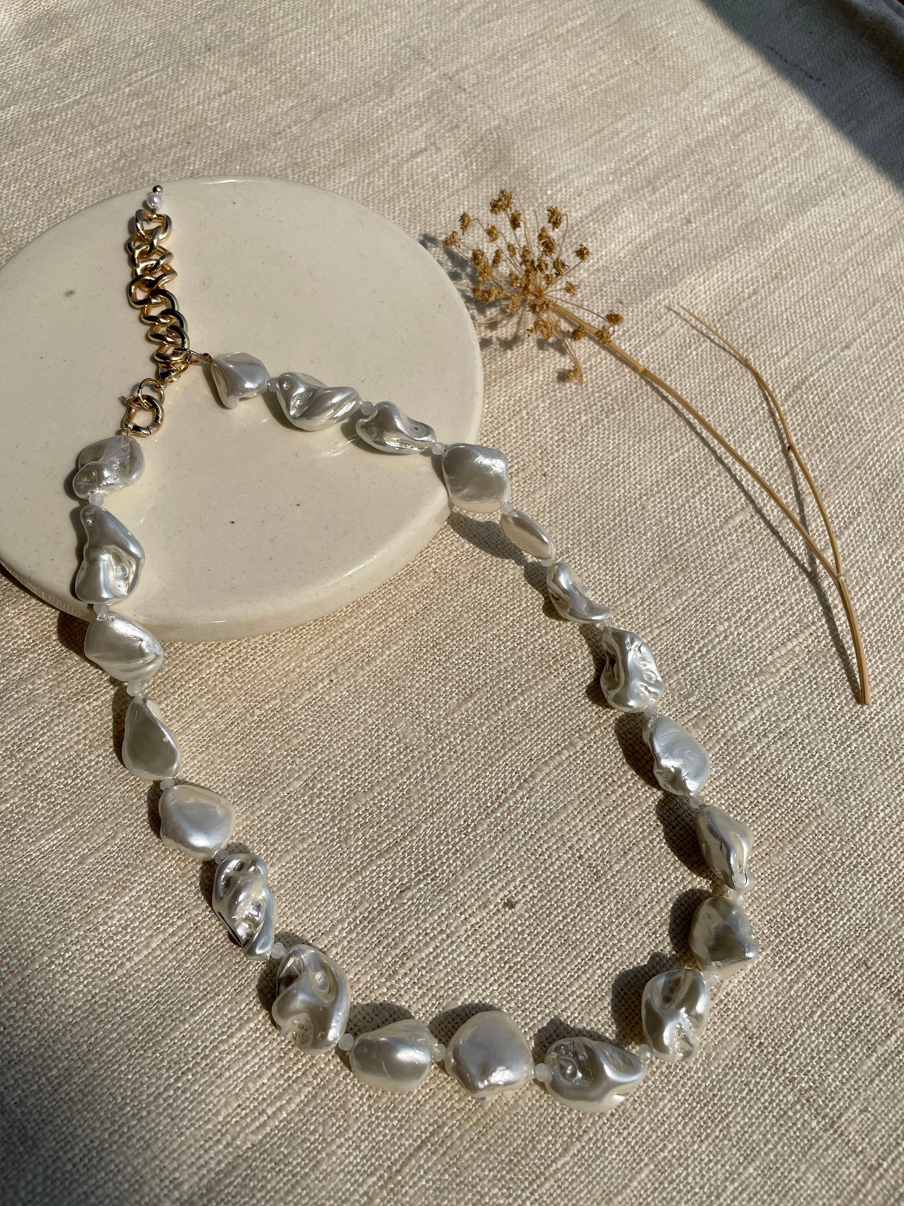 Ivory Baroque Pearl Necklace image 0