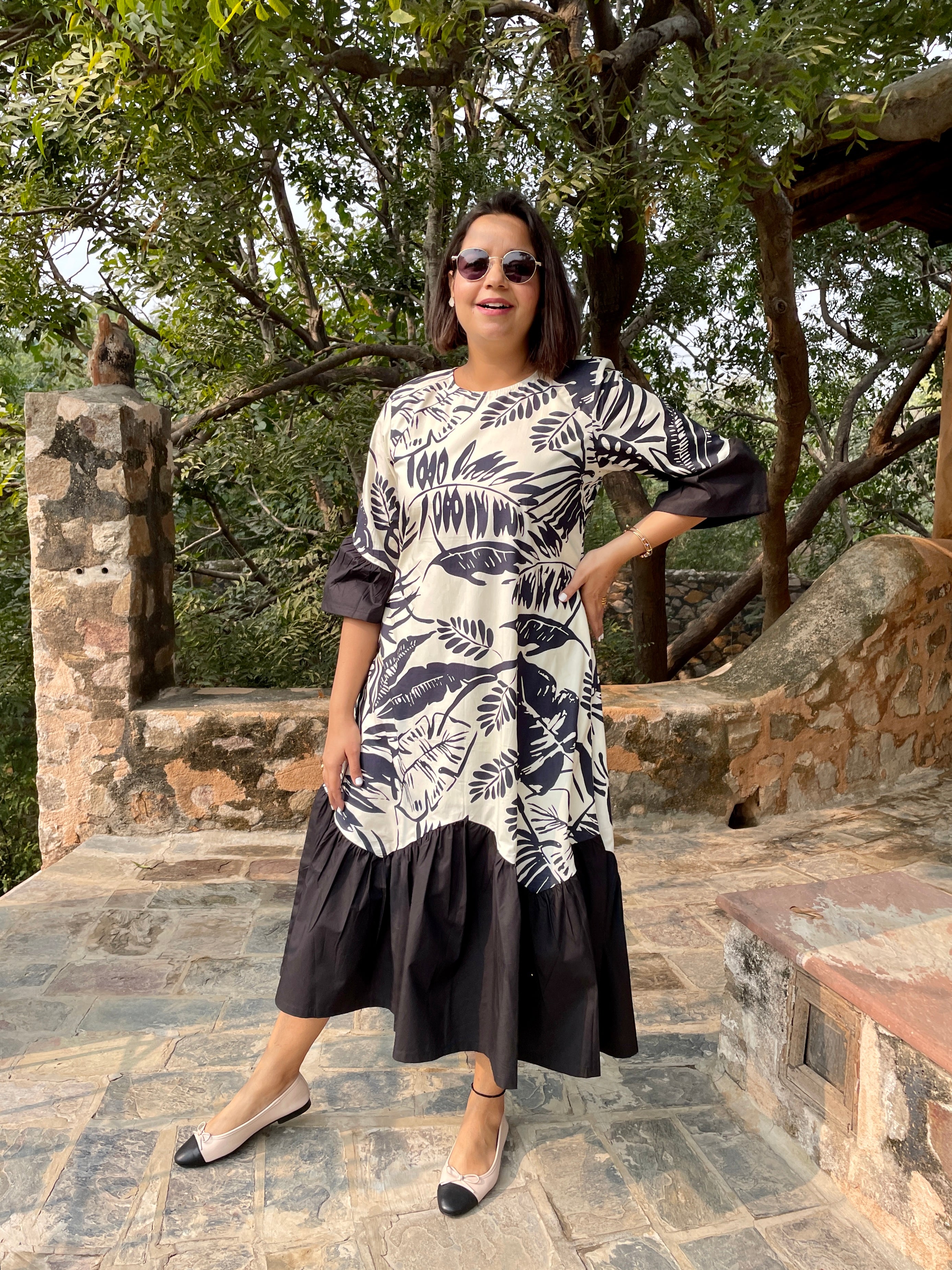 Printed Zigzag Midi Dress image 3