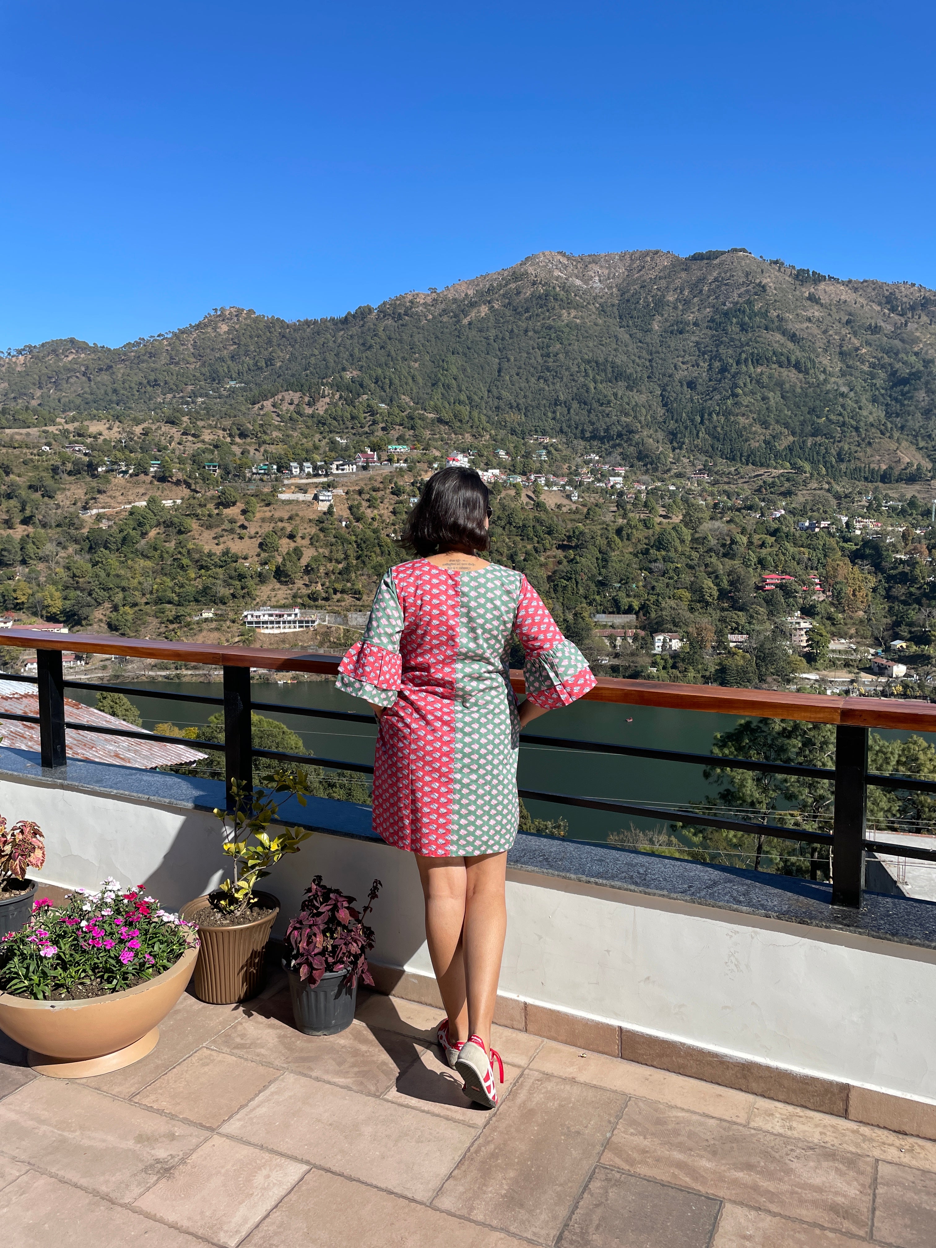 Red Green Shift Dress image 1