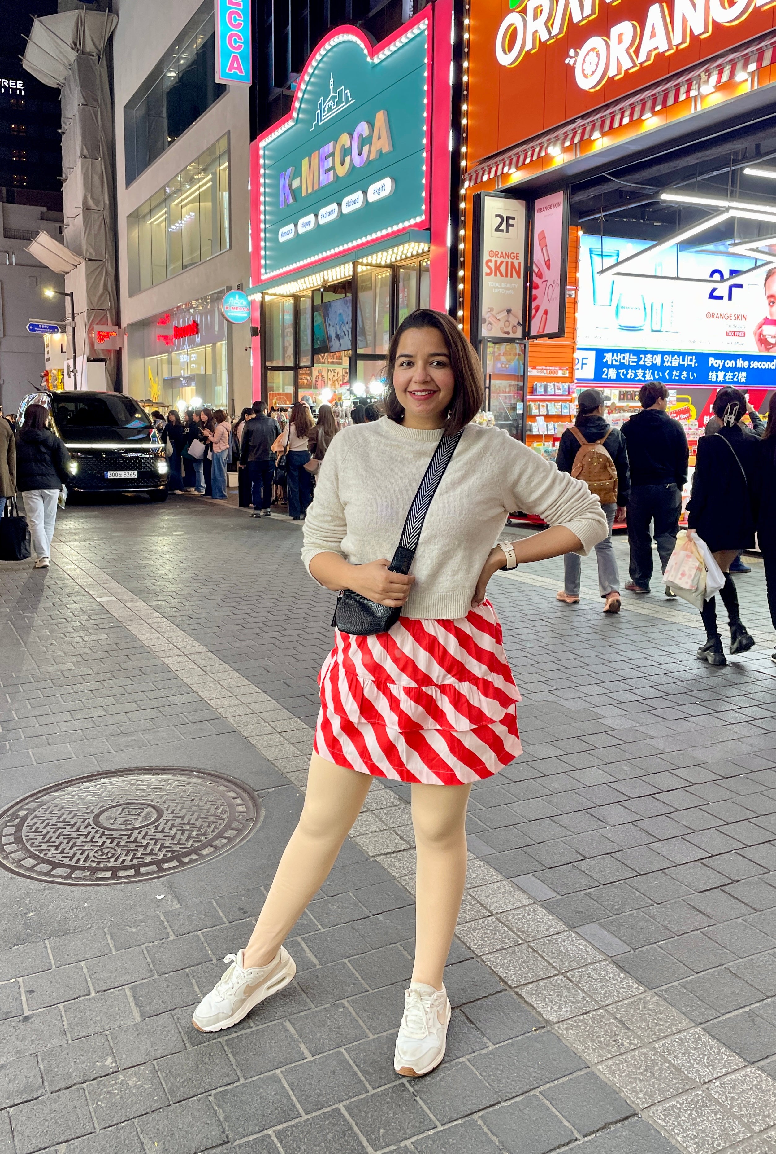 Red Stripe Mini Skirt image 1