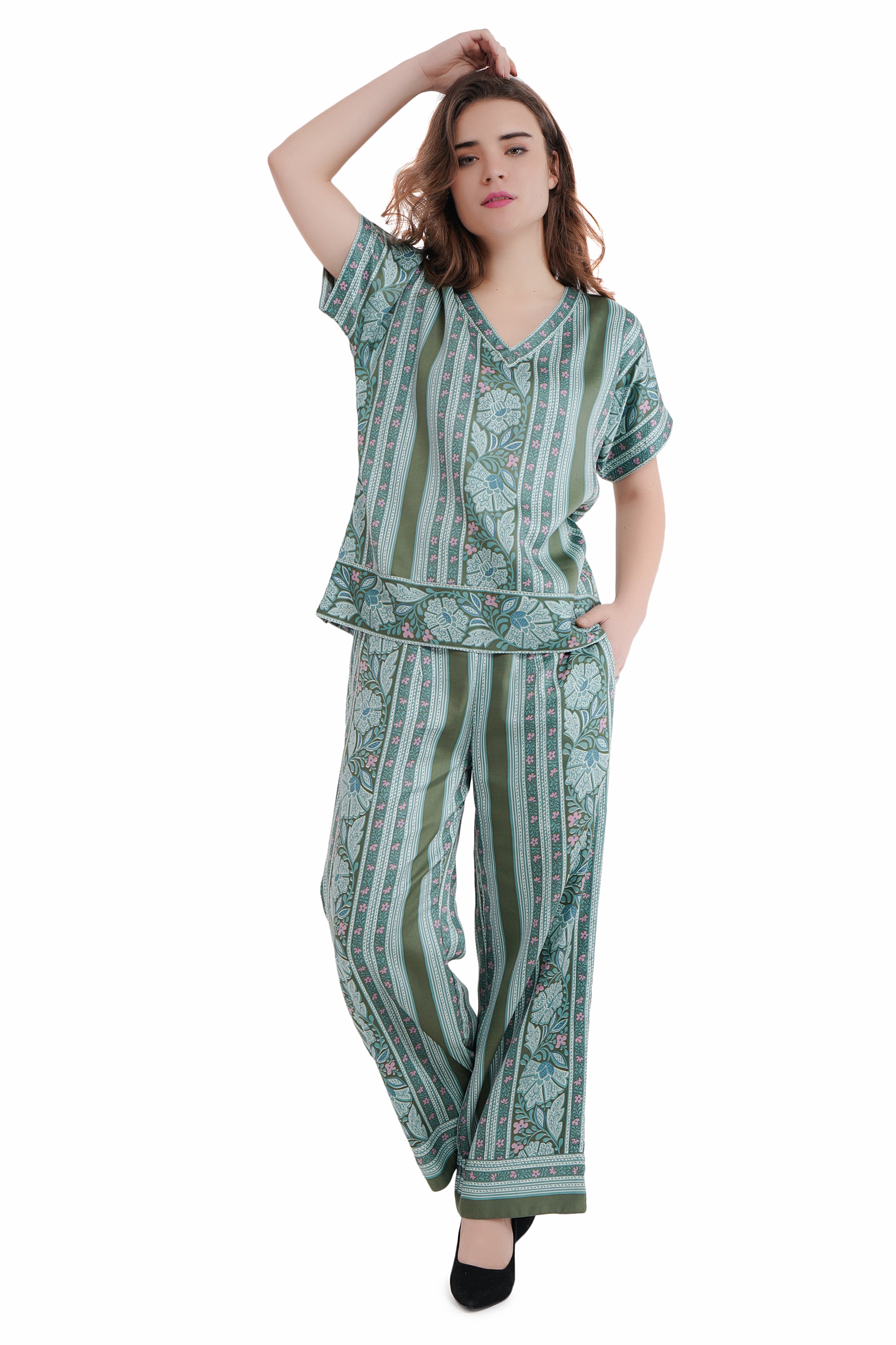 Army Green and Pink Coord Set image 4