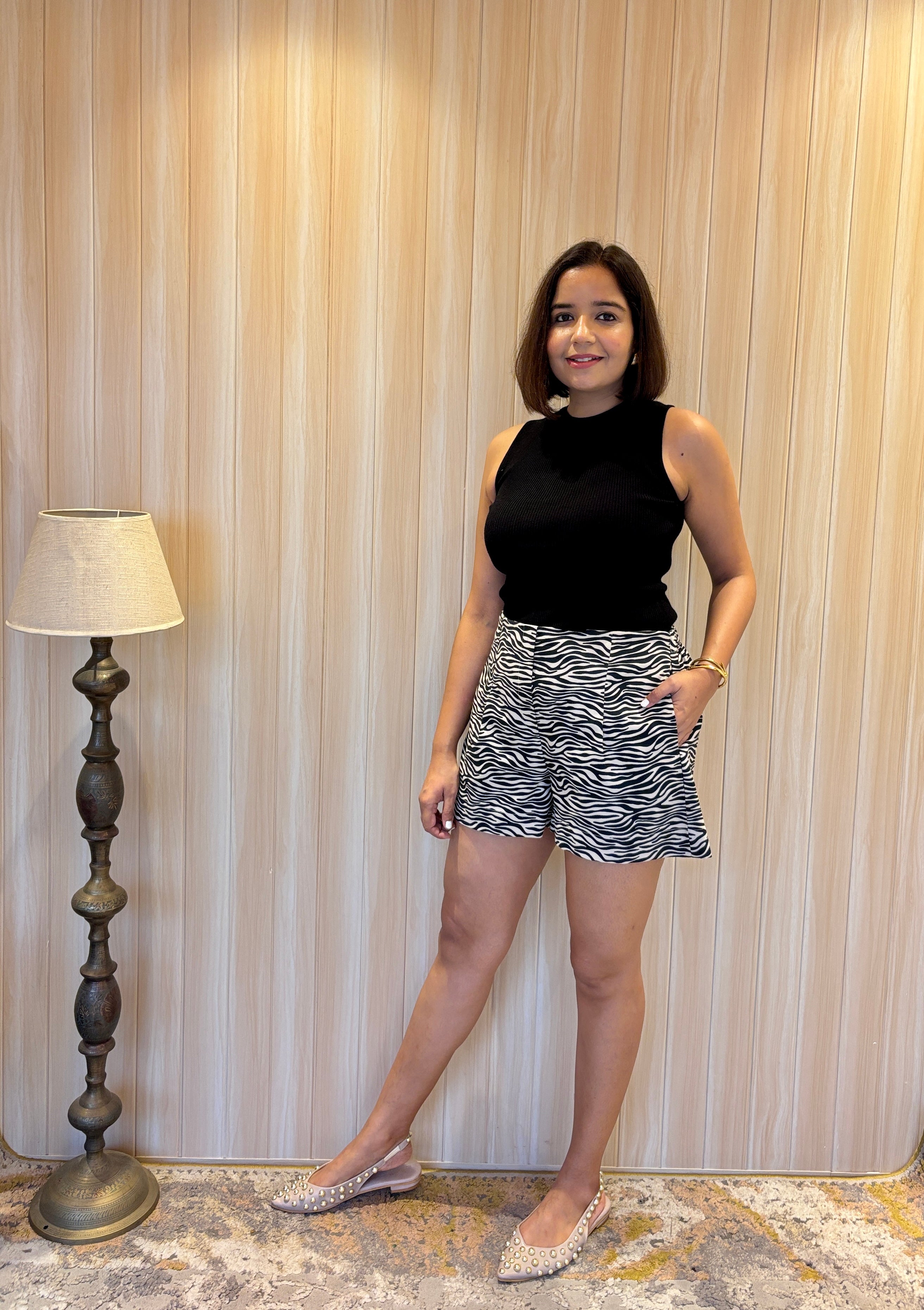 Zebra High Waist Shorts image 2