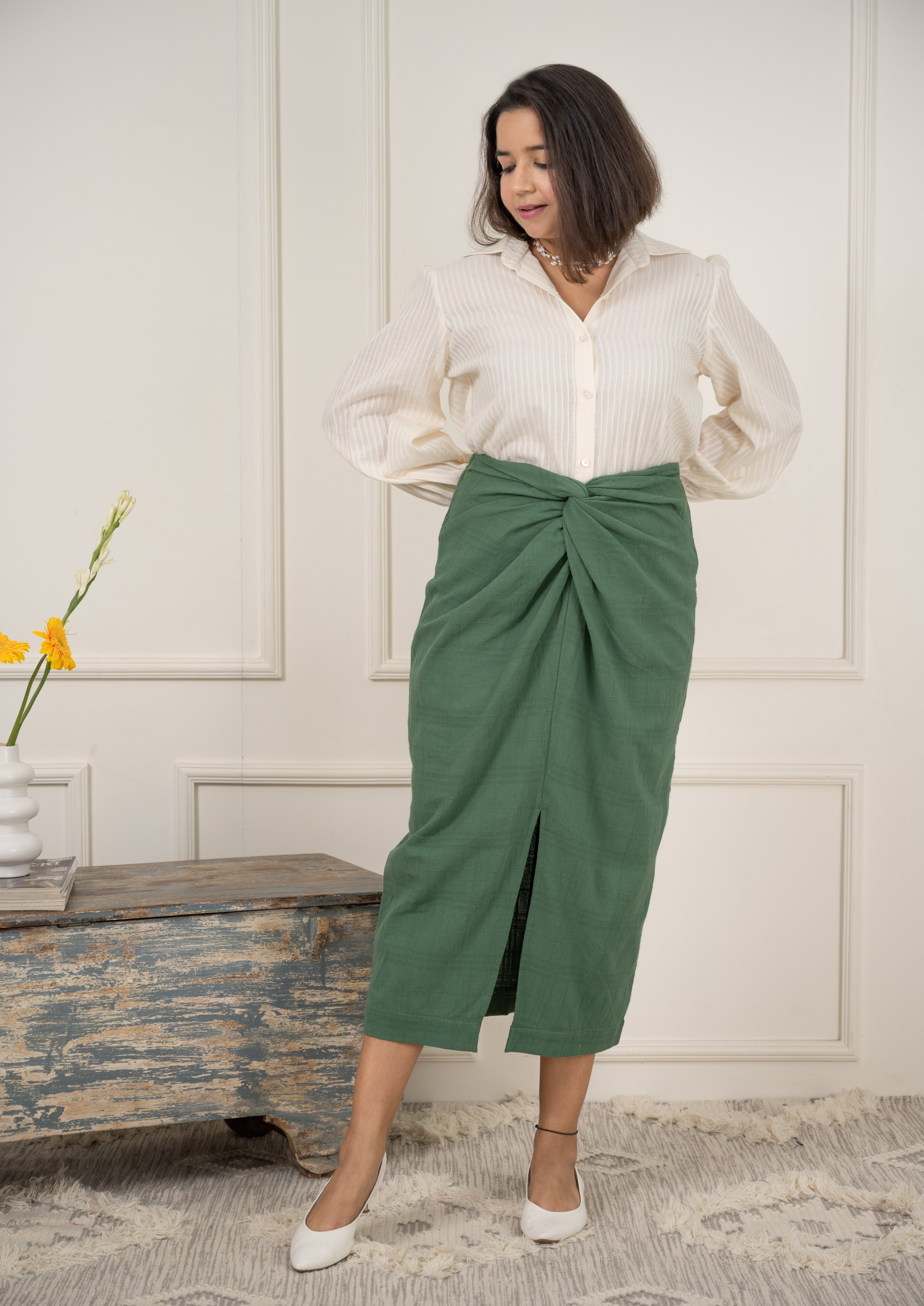 Cream Oversized Shirt image 4