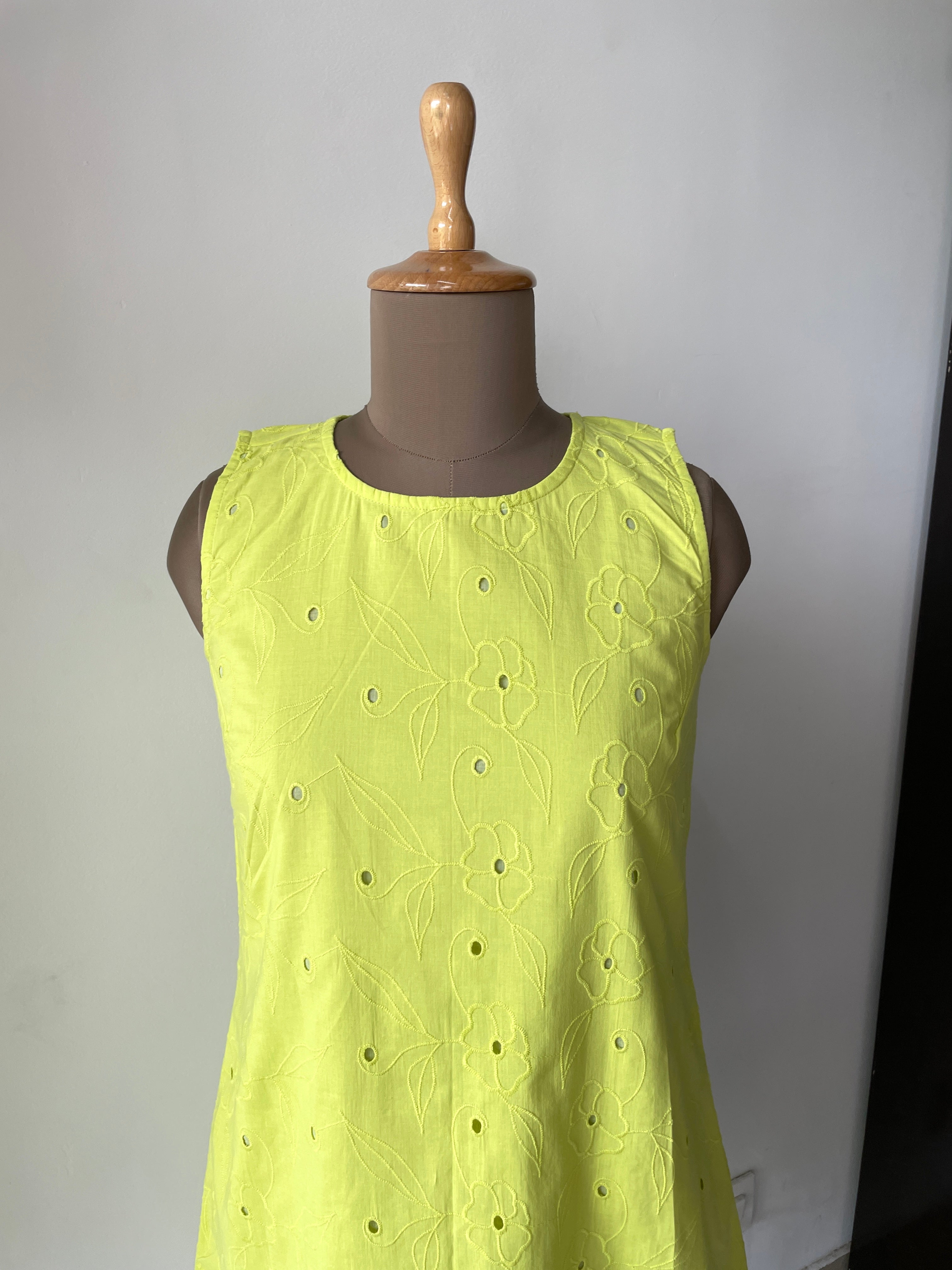Lime Green Hakoba Cotton Dress image 2