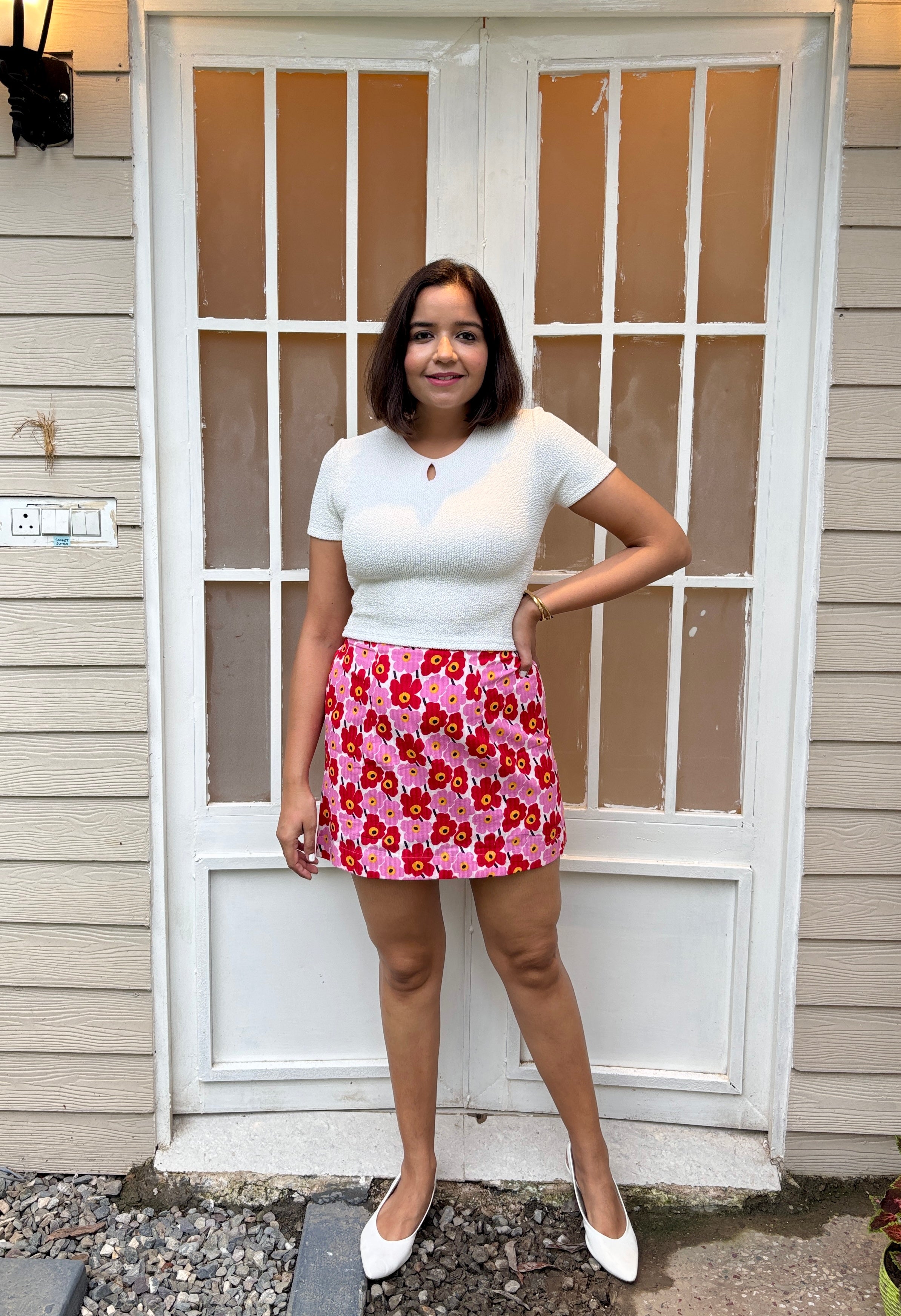 Red Flower Mini Skirt image 2