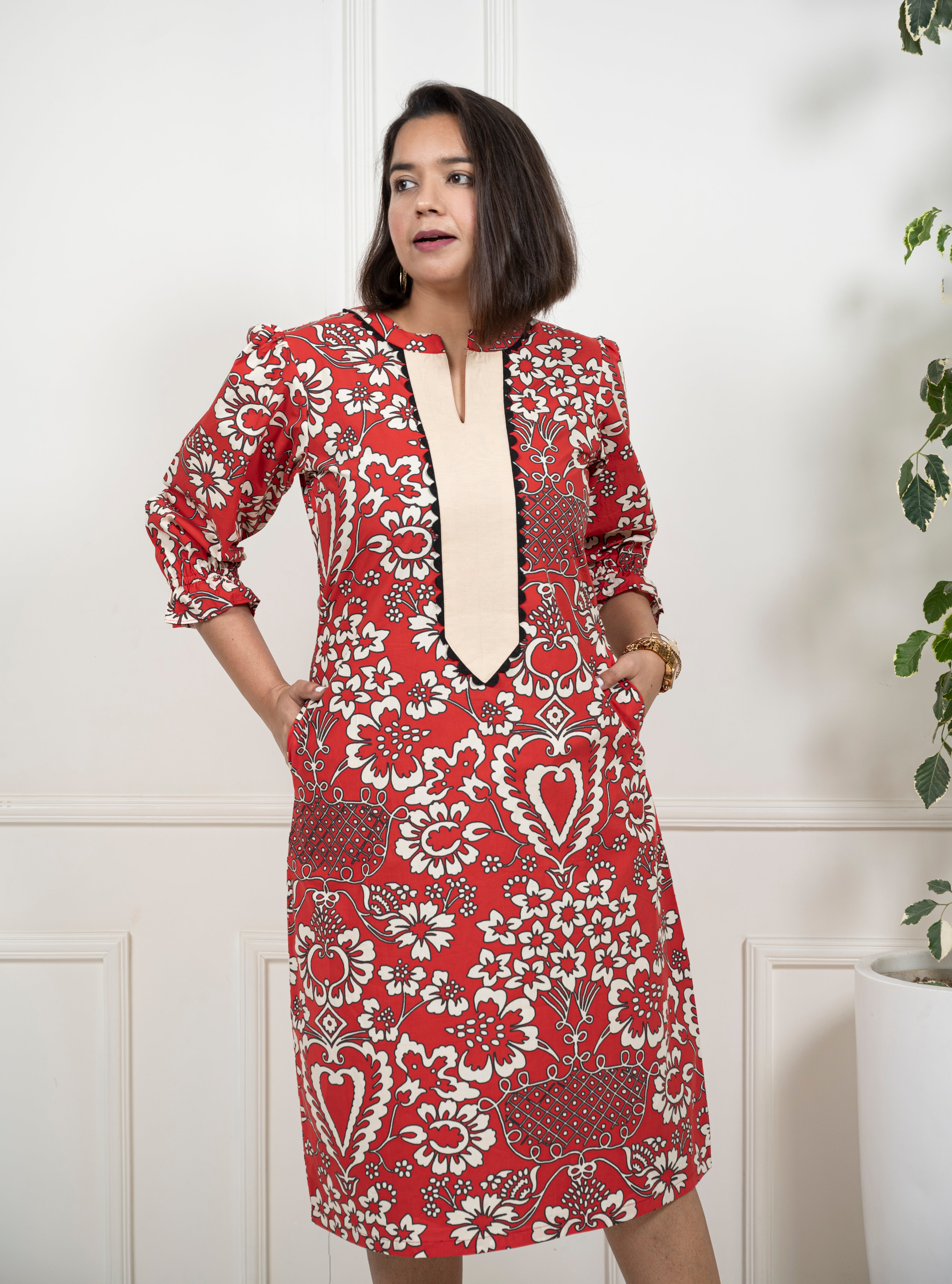 Turkish Red Midi Dress image 3