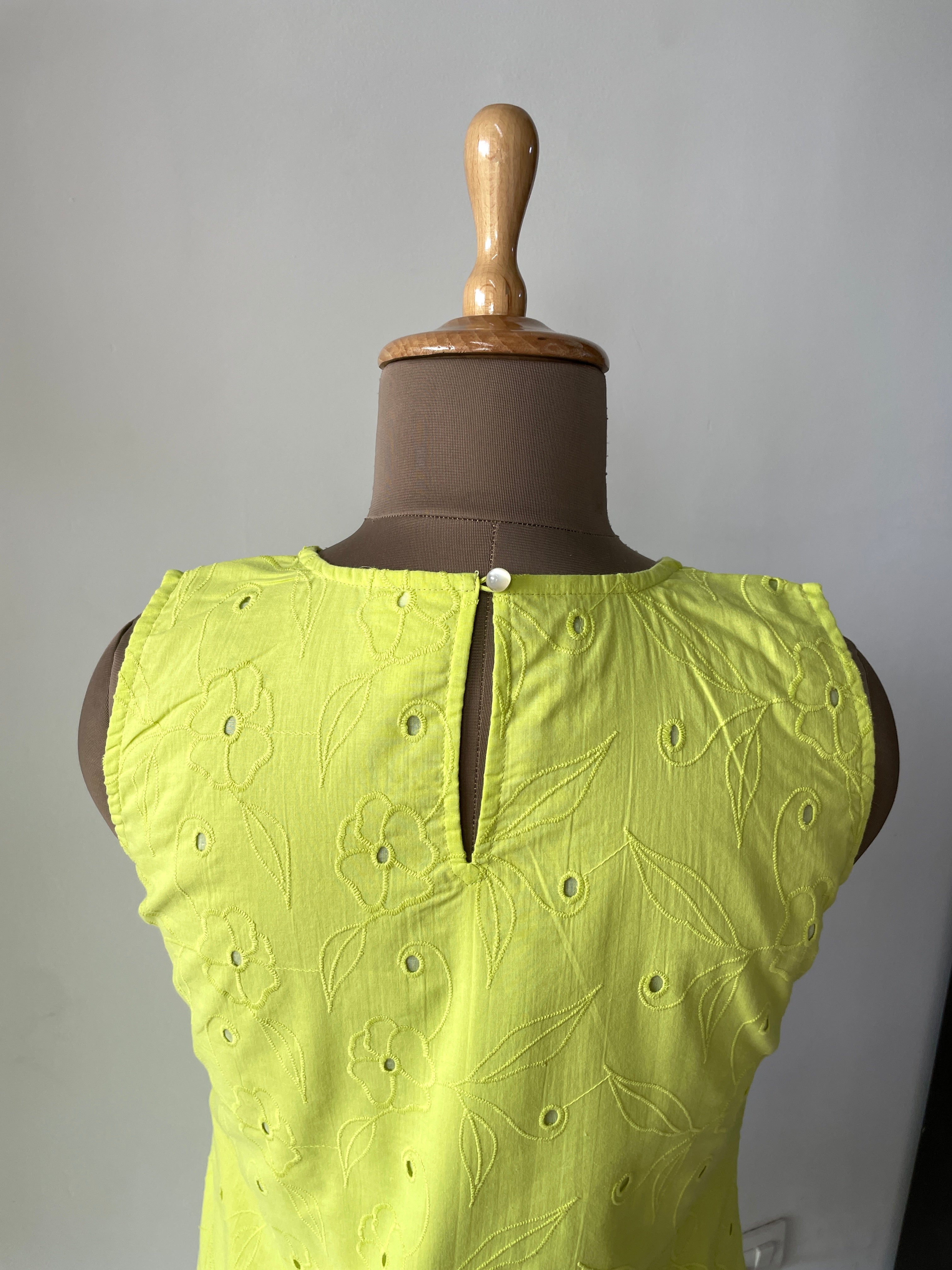 Lime Green Hakoba Cotton Dress image 1