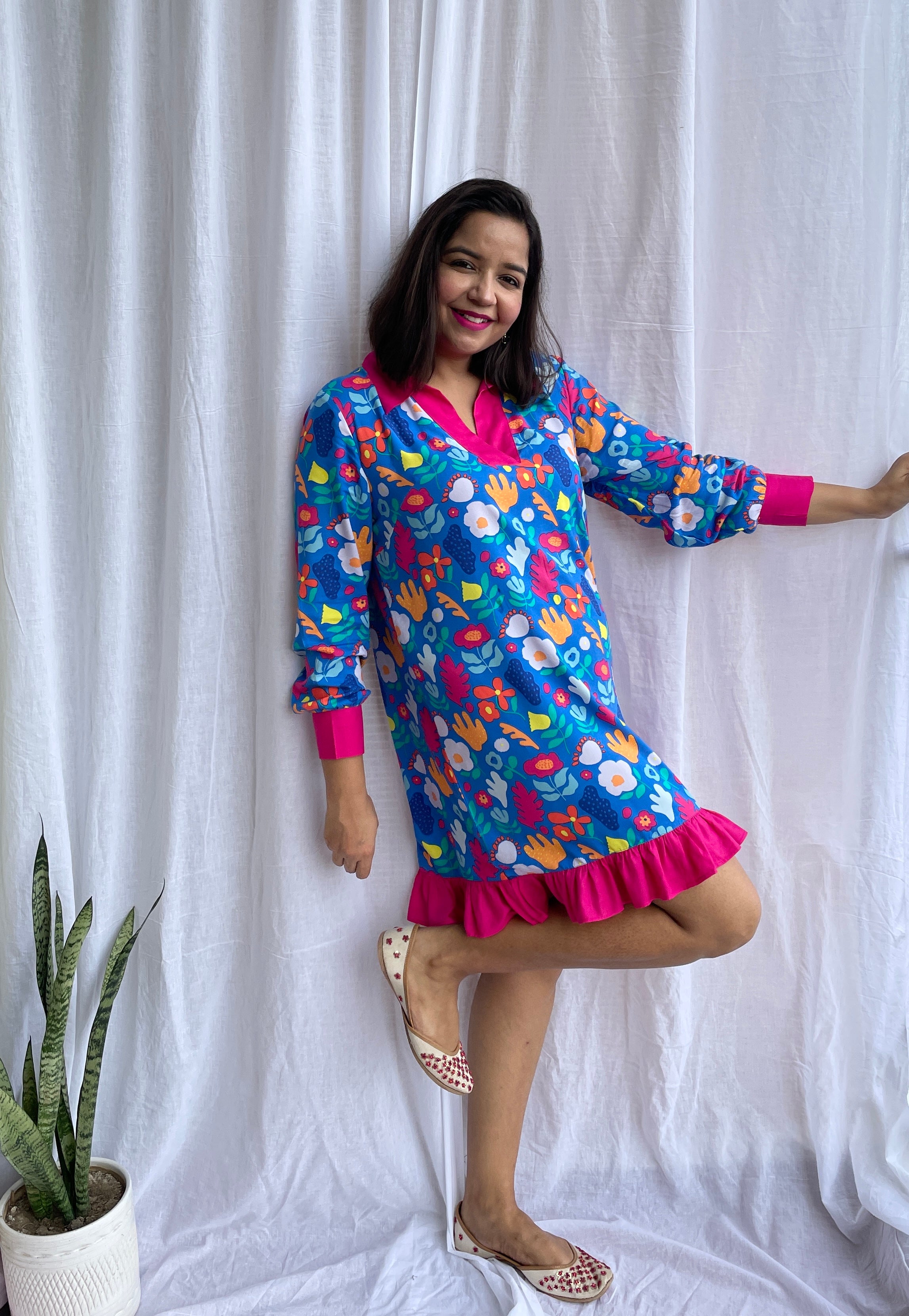 Blue Magenta Dress image 3