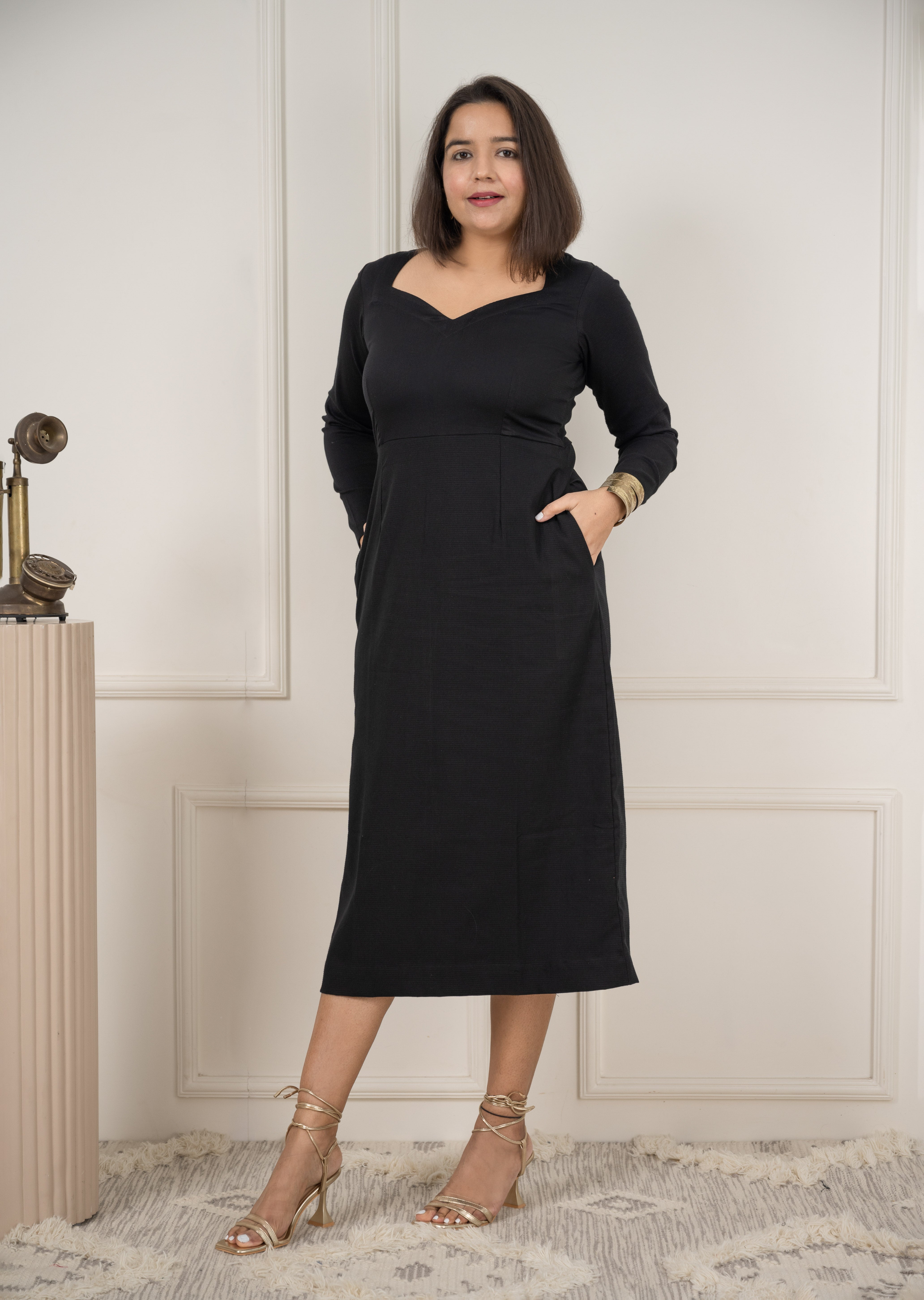 Black Midi Dress image 5