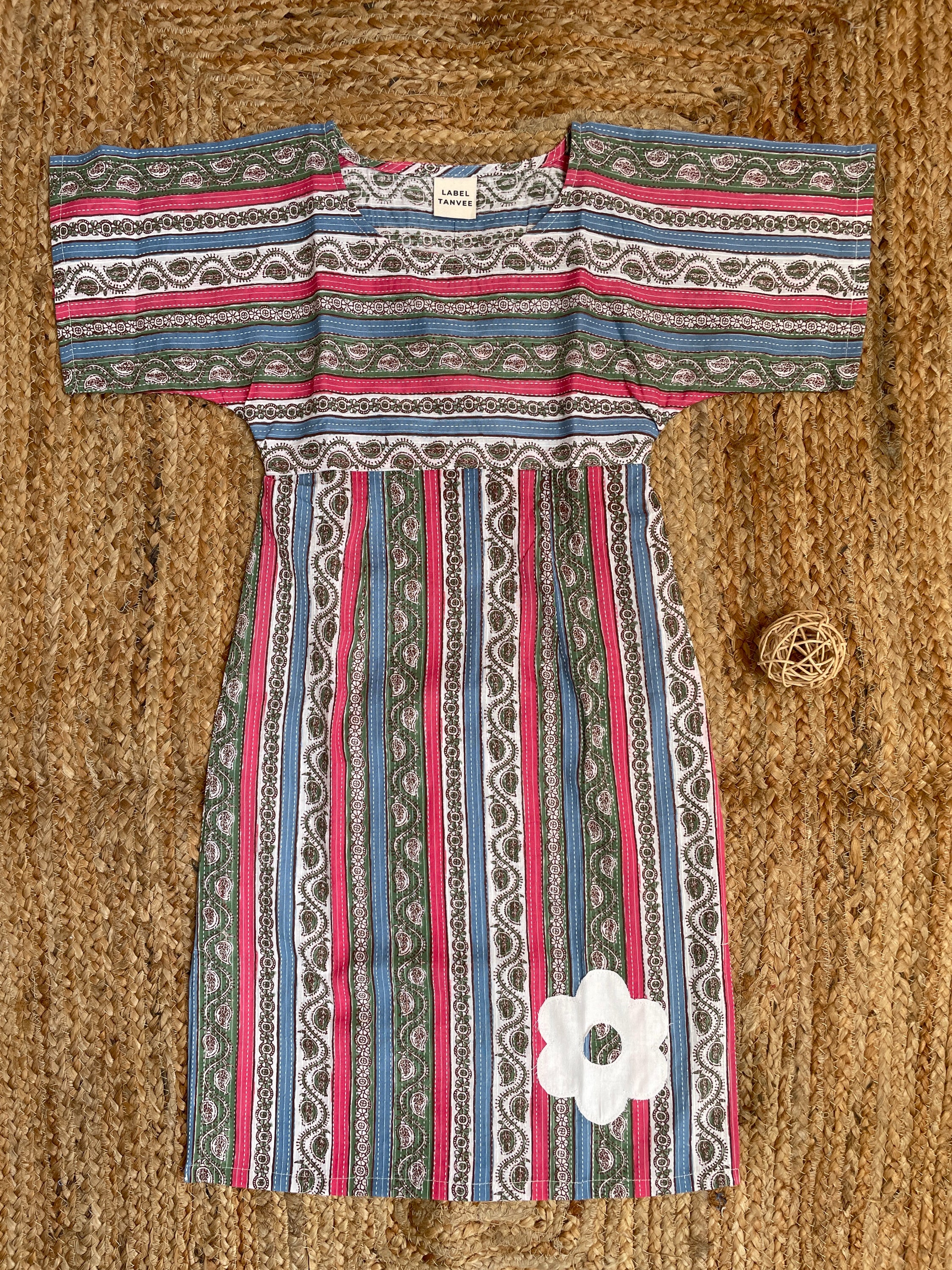 Girl Stripe Kaftan Dress image 3