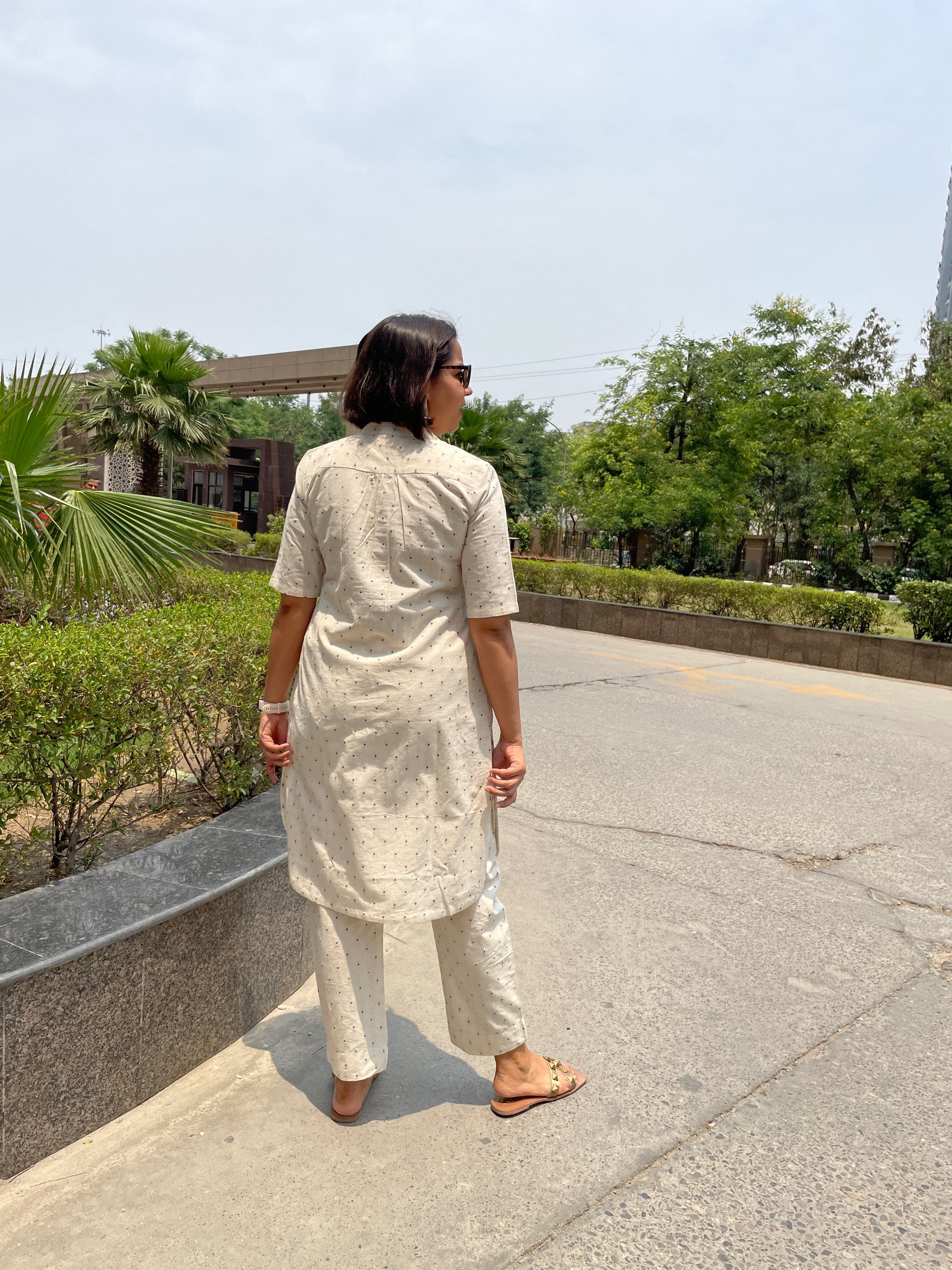 Beige Butta Kurta Set image 1