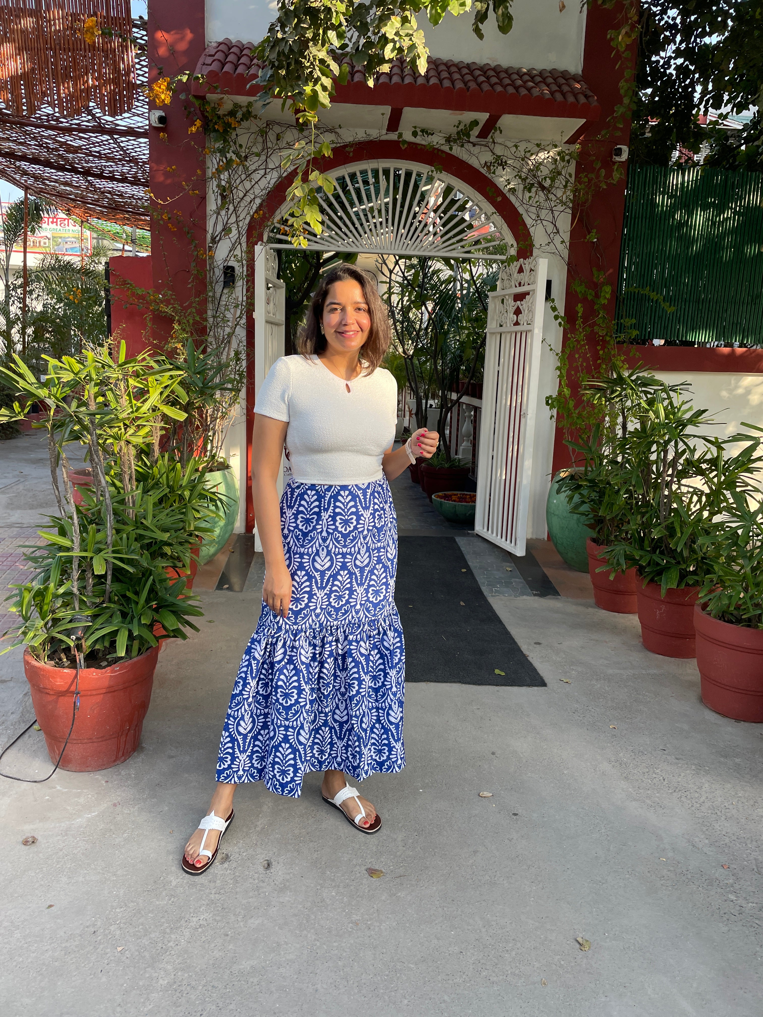 Blue Printed Maxi Skirt image 7